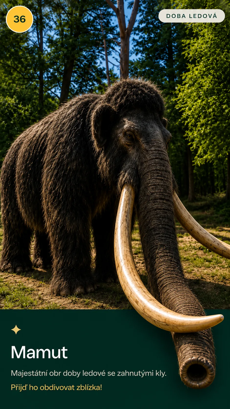 Mamut, obří model v parku Svět obrů, Chlum u Třeboně