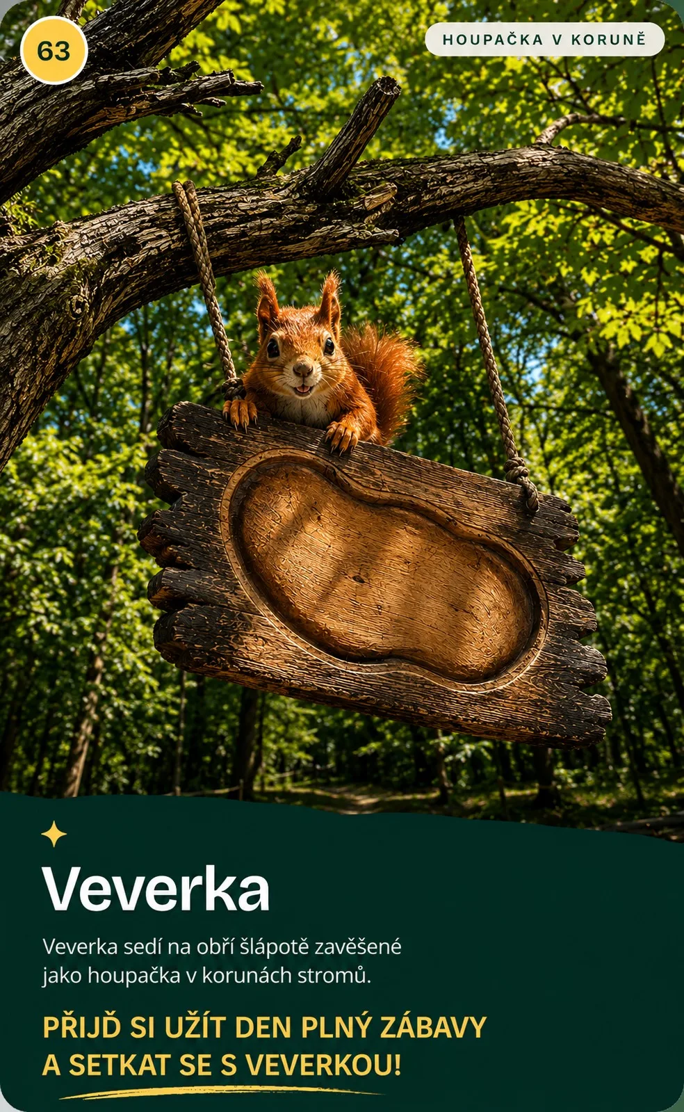 Veverka, obří model v parku Svět obrů, Chlum u Třeboně