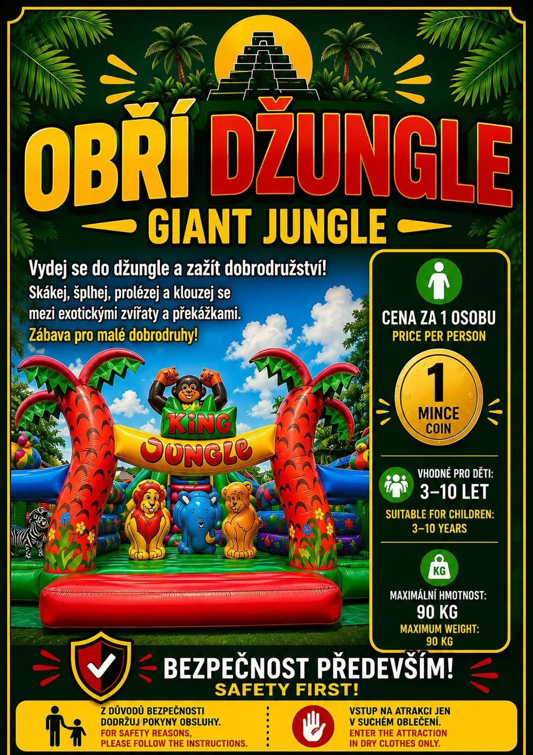 Obří Džungle, plakát atrakce v parku Svět obrů