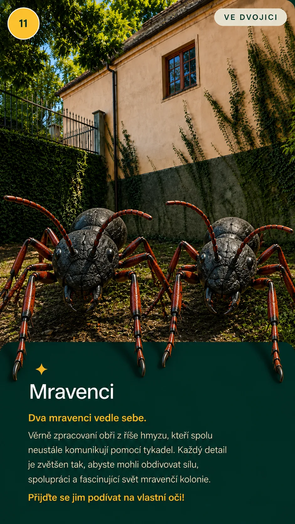 Mravenci, obří model v parku Svět obrů, Chlum u Třeboně