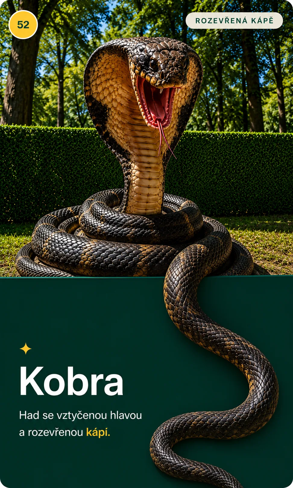 Kobra, obří model v parku Svět obrů, Chlum u Třeboně